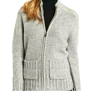 Carhartt Women’s Full Zip Lambswool Gray Cardigan Sweater Sz M